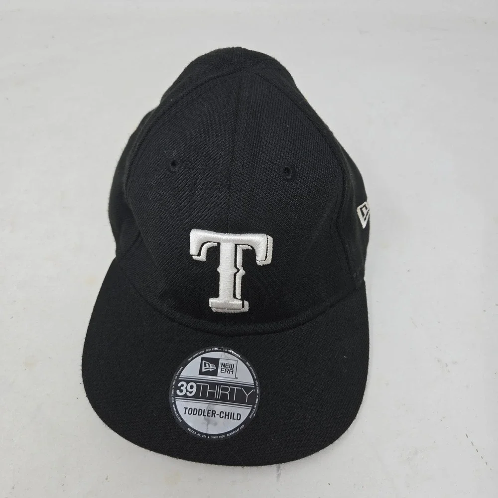 New Era 39THIRTY Texas Rangers Toddler Child Hat Black MLB Baseball Cap Stretch